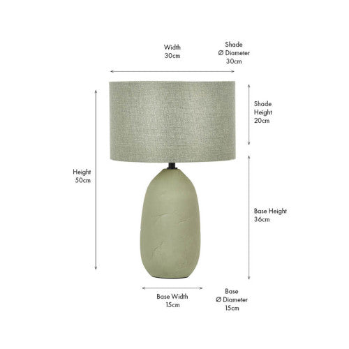 Erika Sage Vintage Textured Ceramic Table Lamp