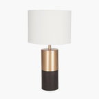Etosha Dark Wood and Gold Metal Table Lamp