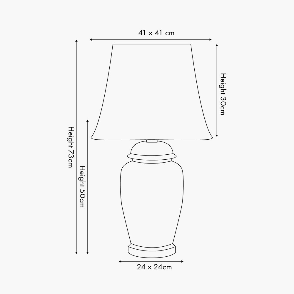 Chika Blue and White Ceramic Ginger Jar Table Lamp