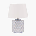 Demetri Grey and Blue Detail Ceramic Table Lamp