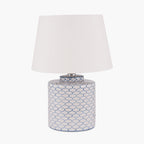 Demetri Grey and Blue Detail Ceramic Table Lamp