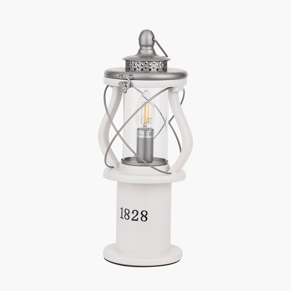 Gibson White Wood Lantern Table Lamp