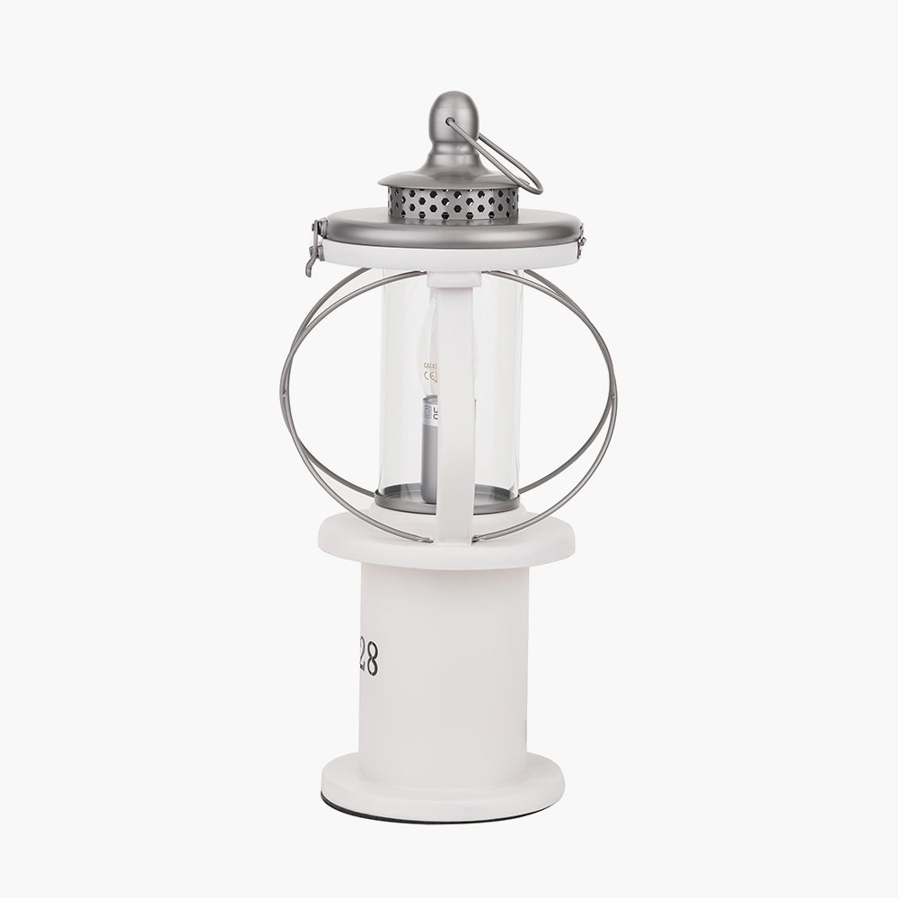 Gibson White Wood Lantern Table Lamp