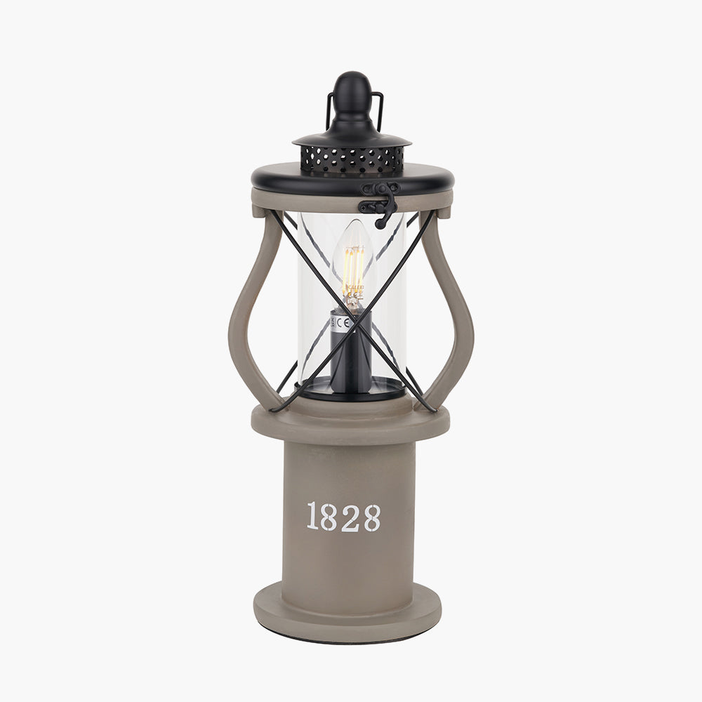 Gibson Antique Wood Lantern Table Lamp