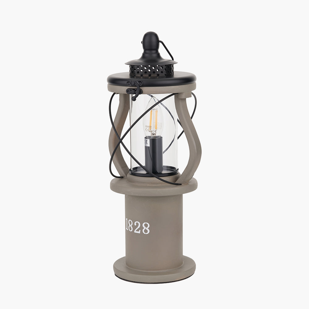 Gibson Antique Wood Lantern Table Lamp
