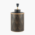 Deco Black Geo Art Deco Hand Painted Table Lamp Base