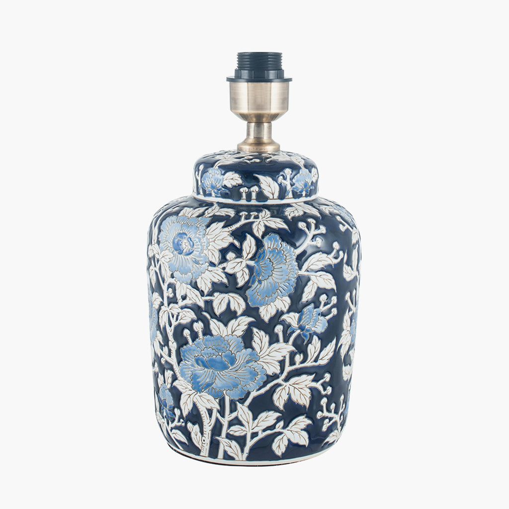 Fleur Blue Floral Ceramic Table Lamp Base