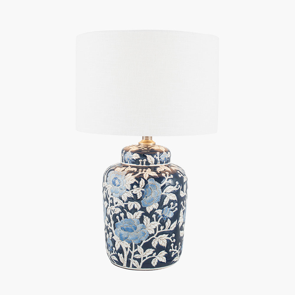 Fleur Blue Floral Ceramic Table Lamp Base