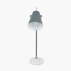 Theia Grey and Satin Nickel Task Table Lamp