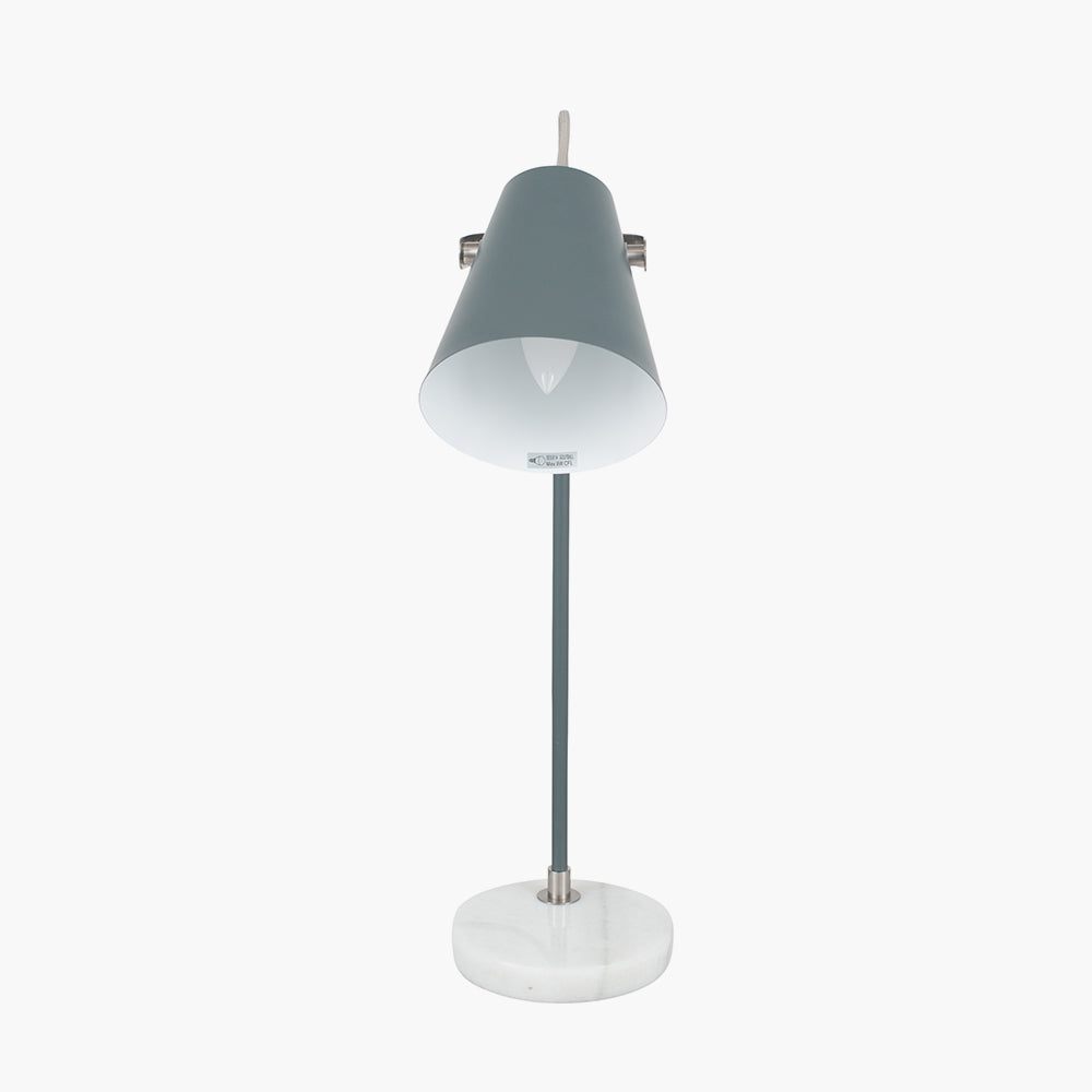 Theia Grey and Satin Nickel Task Table Lamp