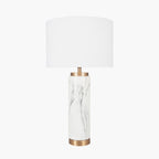 Carrara Marble Effect Ceramic Tall Table Lamp