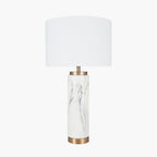 Carrara Marble Effect Ceramic Tall Table Lamp