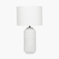 Meribel White Geo Textured Tall Ceramic Table Lamp