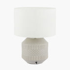 Meribel Grey Geo Textured Ceramic Table Lamp