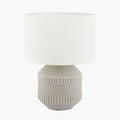 Meribel Grey Geo Textured Ceramic Table Lamp