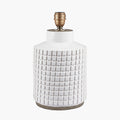 Malone Textured White Squares Design Stoneware Table Lamp Base