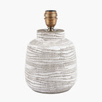 Alina White Dot Design Small Stoneware Table Lamp Base
