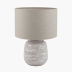 Alina White Dot Design Small Stoneware Table Lamp Base