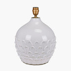 Willow White Leaf Detail Stoneware Table Lamp Base