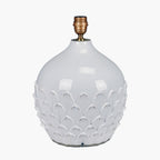Willow White Leaf Detail Stoneware Table Lamp Base