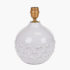 Willow White Leaf Detail Small Stoneware Table Lamp Base