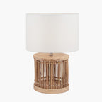 Sorbus Natural Ribbed Small Table Lamp
