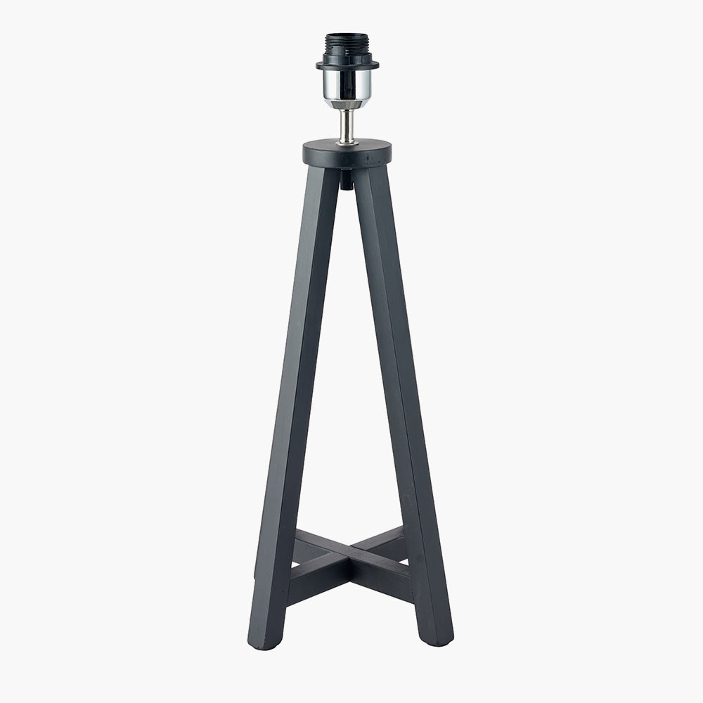 Whitby Matt Black Wood Tapered 4 Post Table Lamp Base