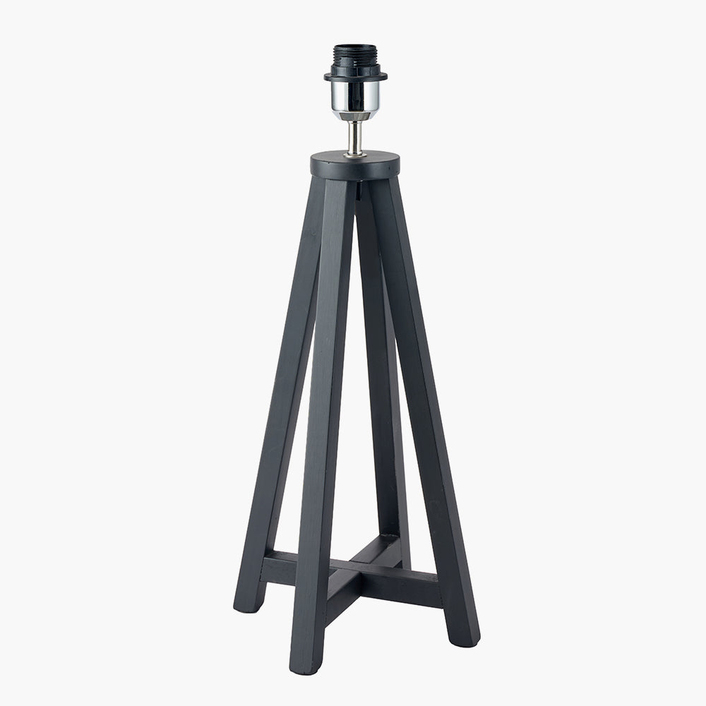 Whitby Matt Black Wood Tapered 4 Post Table Lamp Base