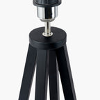 Whitby Matt Black Wood Tapered 4 Post Table Lamp Base