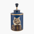Cat Blue Hand Painted Metal Table Lamp Base