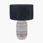 Kira White and Black Textured Stoneware Table Lamp Base