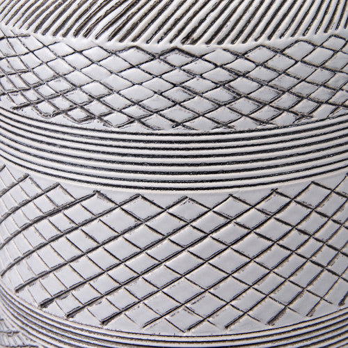 Kira White and Black Textured Stoneware Table Lamp Base