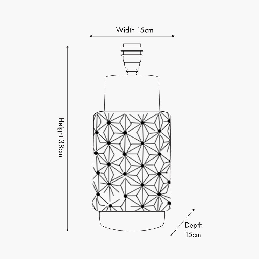 Sidra Grey Stoneware Etch Detail Table Lamp Base