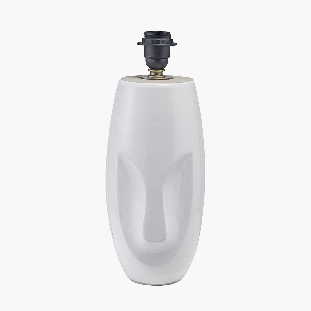 Visage White Face Design Small Stoneware Table Lamp Base