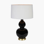 Gatsby Black Ceramic Table Lamp With Brushed Gold Metal Detail