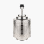 Zuri Shiny Silver Metal Pot Table Lamp Base