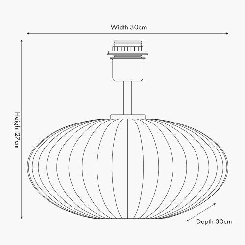 Emilia White Ribbed Glass and Gold Metal Oval Table Lamp Base