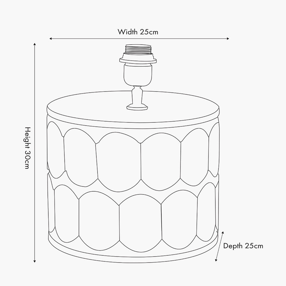 Cezara Embossed Black Wood Wide Table Lamp Base
