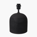 Nelu Black Engraved Wood Dome Table Lamp Base