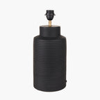 Sierra Black Tall Ribbed Terracotta Table Lamp Base
