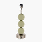 Sofia Sage and Silver Enamel 3 Ball Table Lamp Base