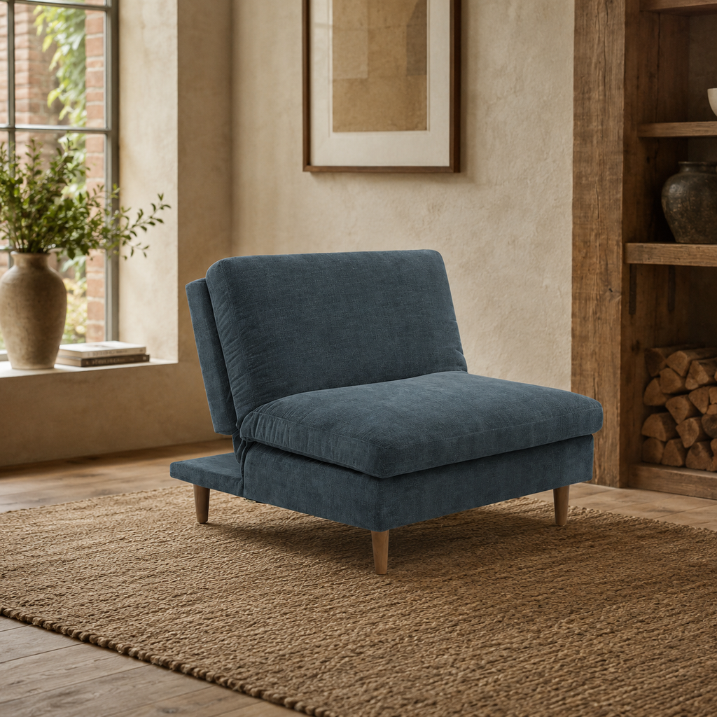 Eryx Navy Chenille Scott Click Clack Chair
