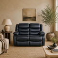 Conrad Manual Recliner Sofa Black 2 Seater
