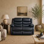 Conrad Manual Recliner Sofa Black 2 Seater