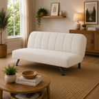 BURLINGTON SOFA BED IVORY BOUCLE / MATTE BLACK