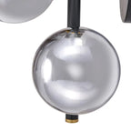 Blair Smoke Glass Ball and Black Metal Wall Light