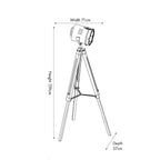 Capstan White Wash and Silver Metal Tripod Floor Lamp