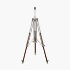 Port Nickel and Wood Tripod Floor Lamp Base
