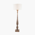 Alia Grey Wash Turned Mango Wood Floor Lamp Base