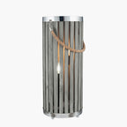 Austell Grey Wash Wood Large Lantern Floor Lamp